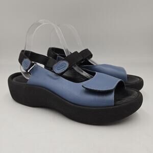 Wolky 3204 Jewel Womens Sz 40 8.5-9 Blue Slip On Casual Walking Flip Flop Sandal